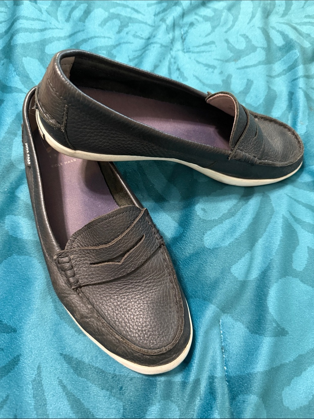 Cole Haan Women’s Black Leather Penny Loafers